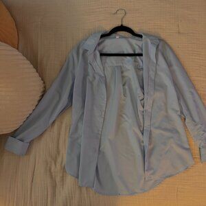 Slouchy Blue Button Down Top